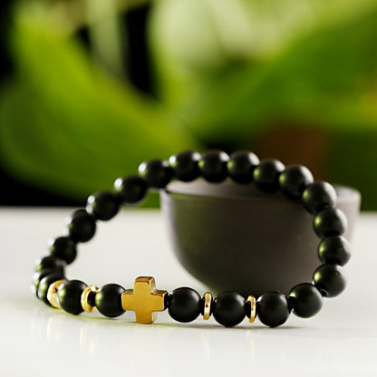 Bracciale croce e legno