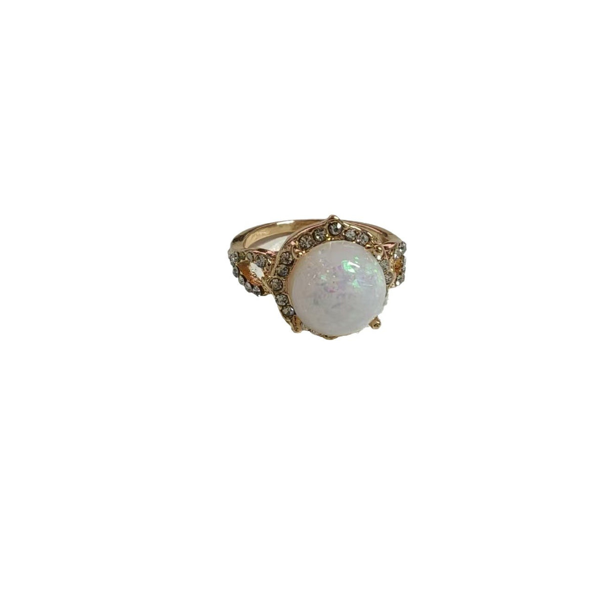 Anello opale con zirconi