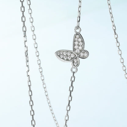 Collana farfalla smaltata gocciante