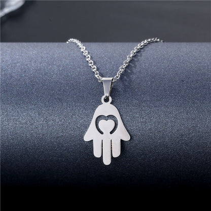 Collana geometrica traforata in acciaio inossidabile