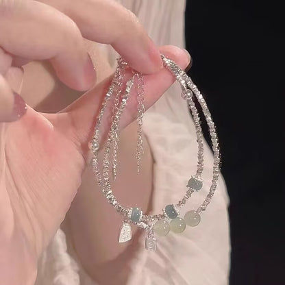 Braccialetto Giada Argento