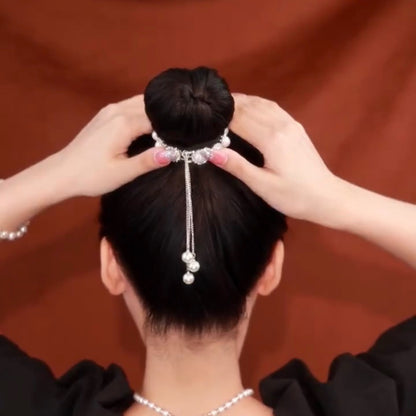 Fermaglio capelli perle strass