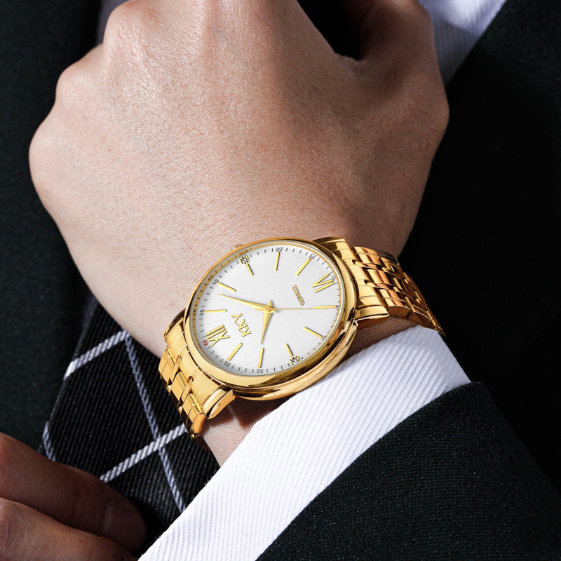 Orologio acciaio impermeabile quarzo rotondo