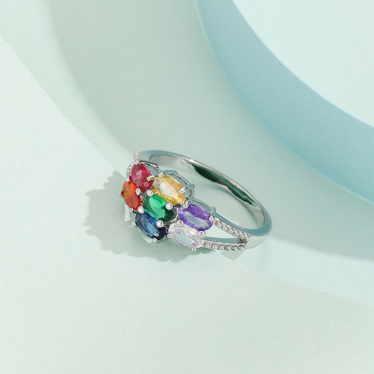 Anello zirconi colorati da donna