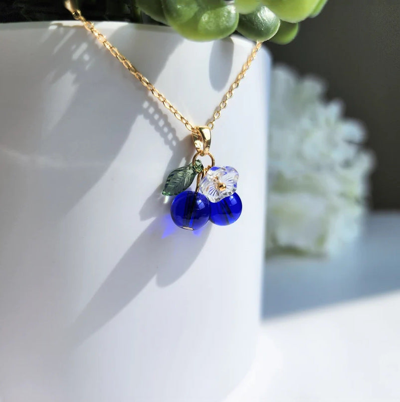 Collana ciliegia e mirtillo