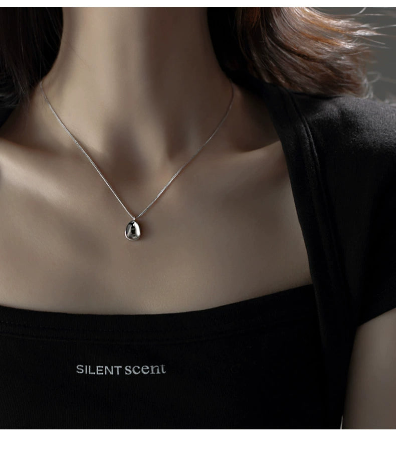 Collana argento geometrica Ovale concava
