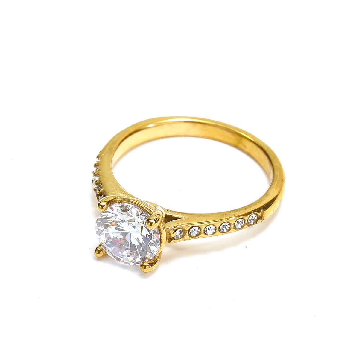 Anello zirconi a griffa