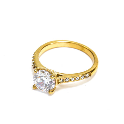 Anello zirconi a griffa