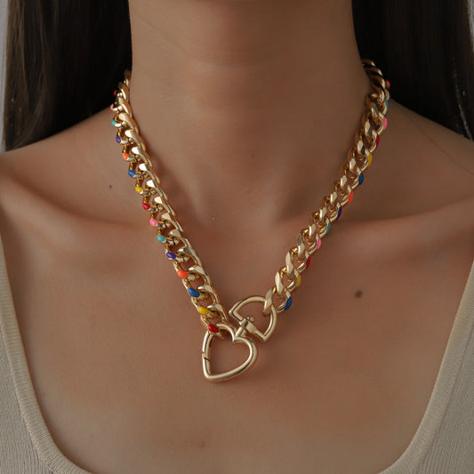Collana lucchetto arcobaleno
