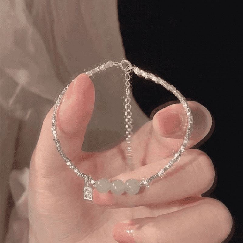 Braccialetto Giada Argento