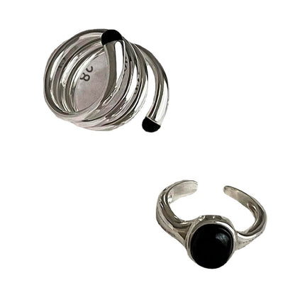 Anello ovale zircone nero donna