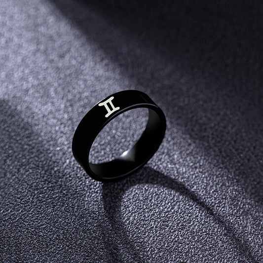 Anello segni zodiacali acciaio