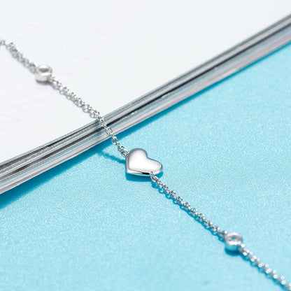 Cavigliera argento cuore
