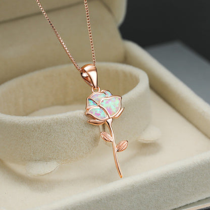 Collana opale rosa
