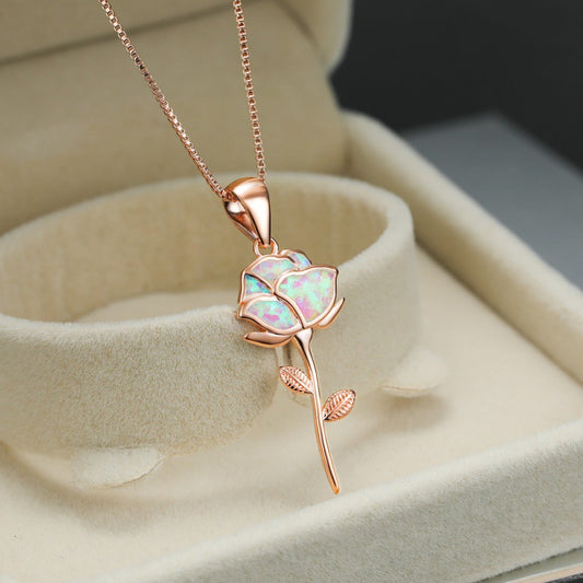 Collana opale rosa