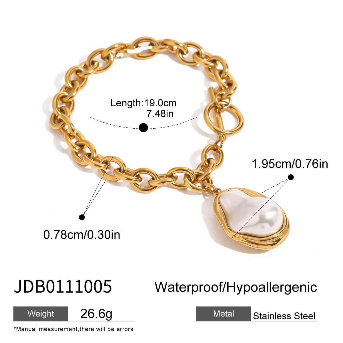Bracciale in acciaio con placcatura oro