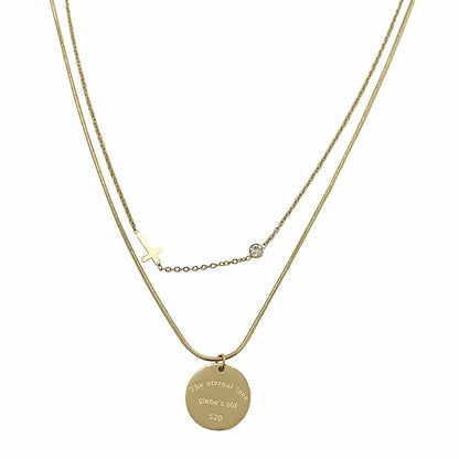 Collana doppio strato titanio con pendente