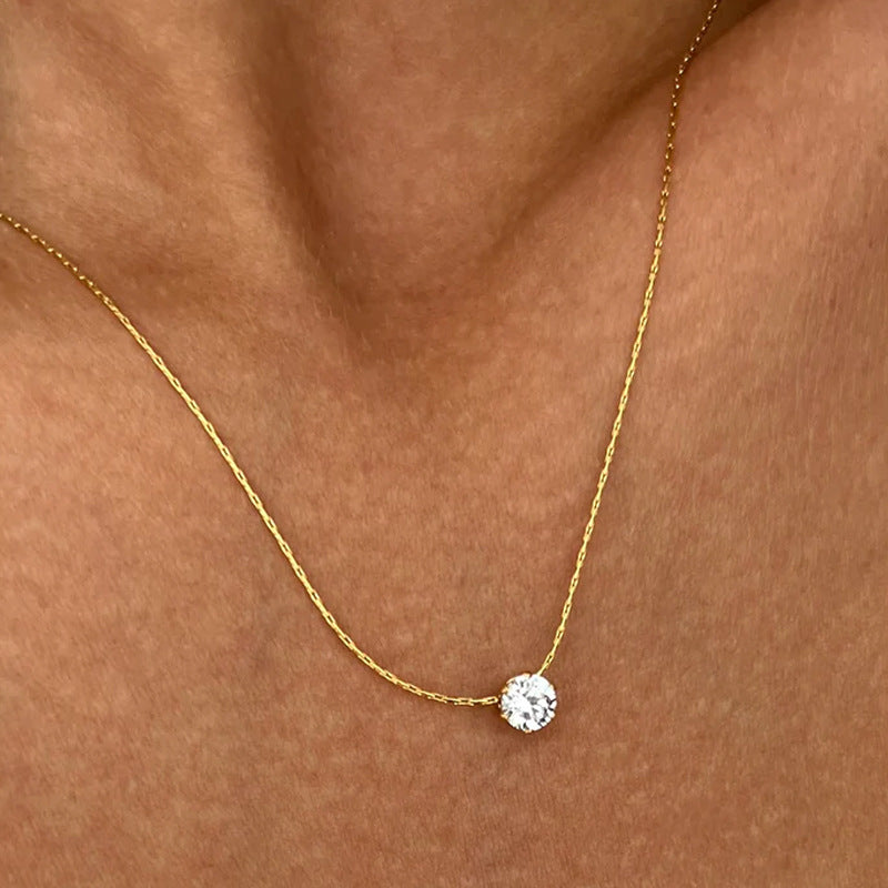 Collana zircone rotonda