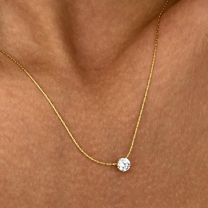 Collana zircone rotonda