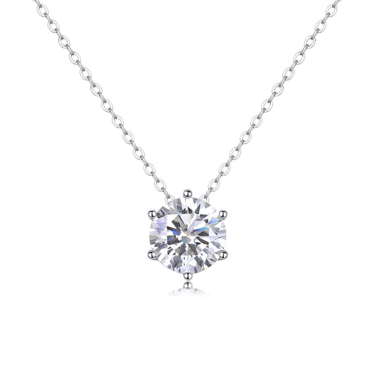 Collana pendente moissanite argento
