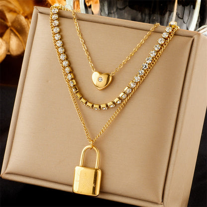 Collana doppio pendente quadrato