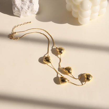 Collana cuori placcati oro