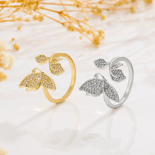 Anello geometrico con strass