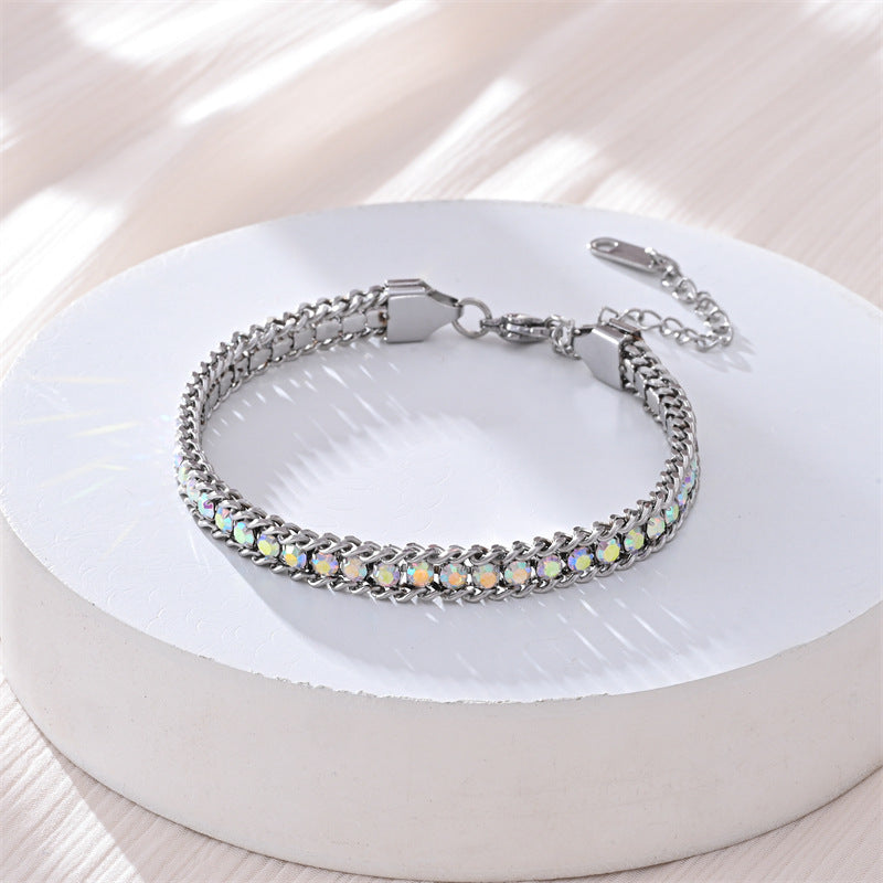 Braccialetto con zirconi e diamanti