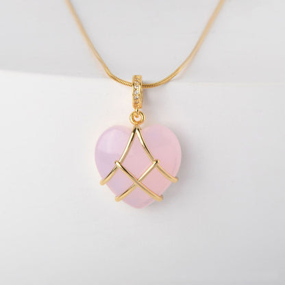 Collana cuore zircone acciaio titanio