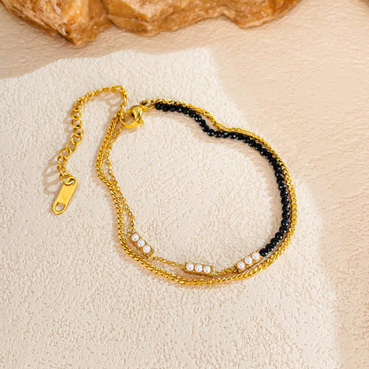 Bracciale doppio strato in titanio