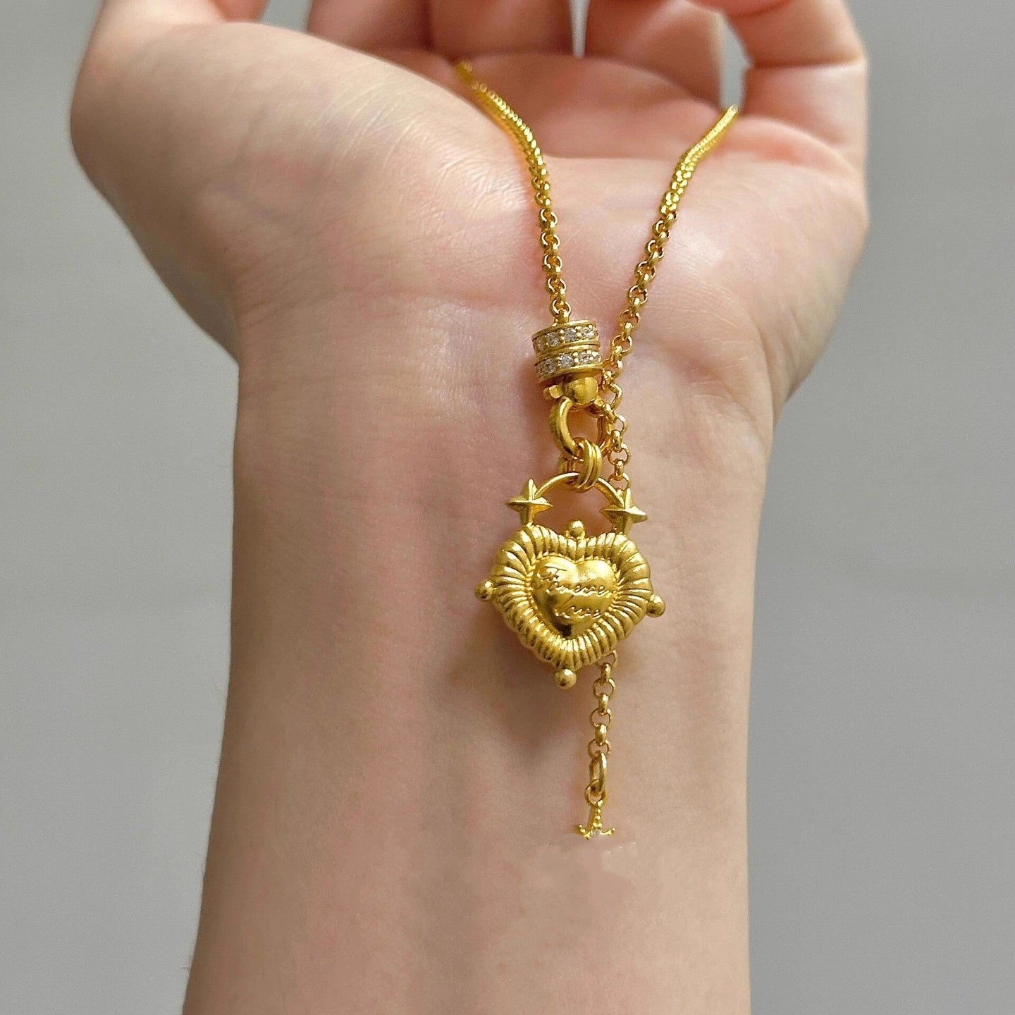 Collana cuore vintage nappa