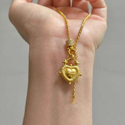 Collana cuore vintage nappa