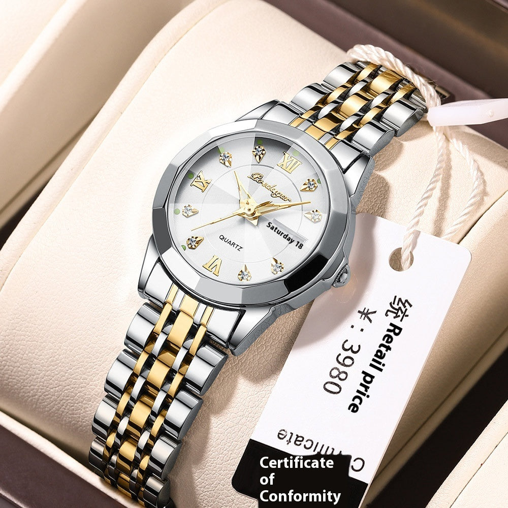 Orologio donna calendario doppio luminoso