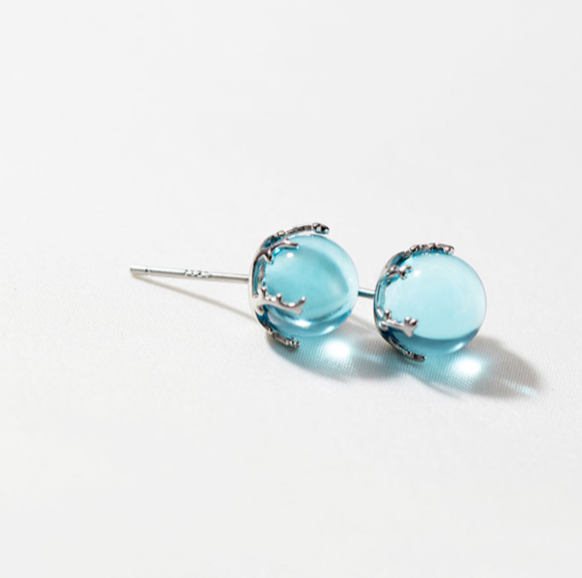 Orecchini sfera blu