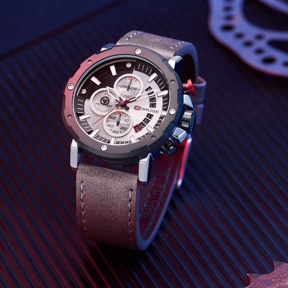 Orologio quarzo pelle impermeabile