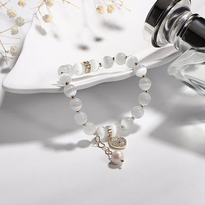 Bracciale cuore opale lucchetto