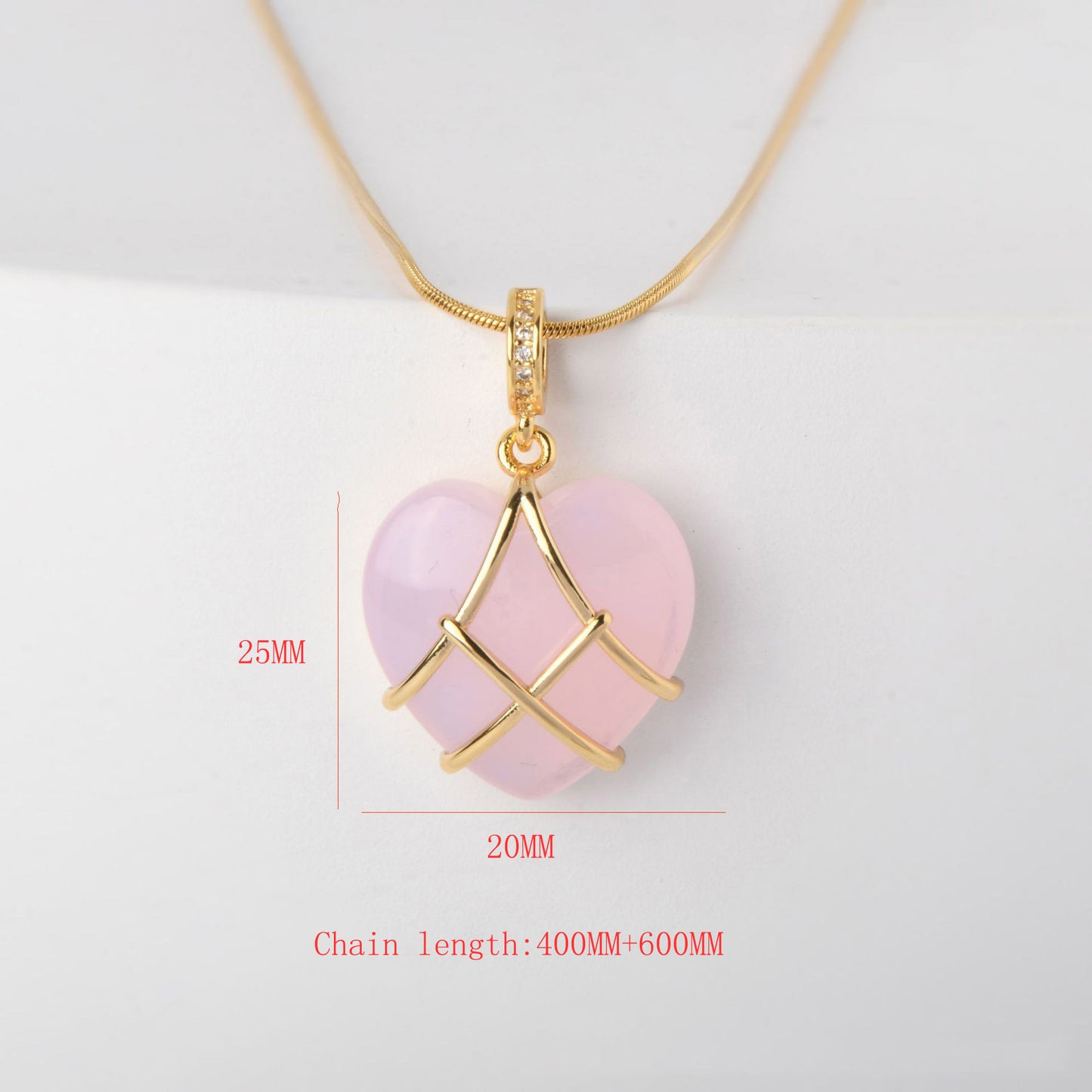 Collana cuore zircone acciaio titanio