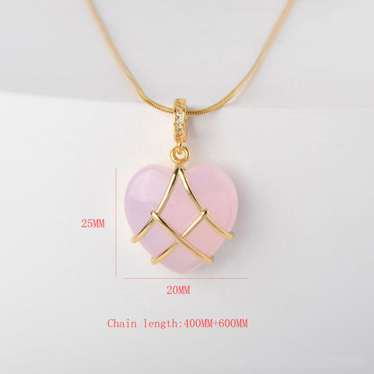 Collana cuore zircone acciaio titanio