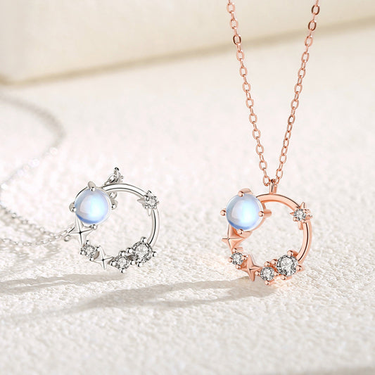 Collana luna e stella geometrica