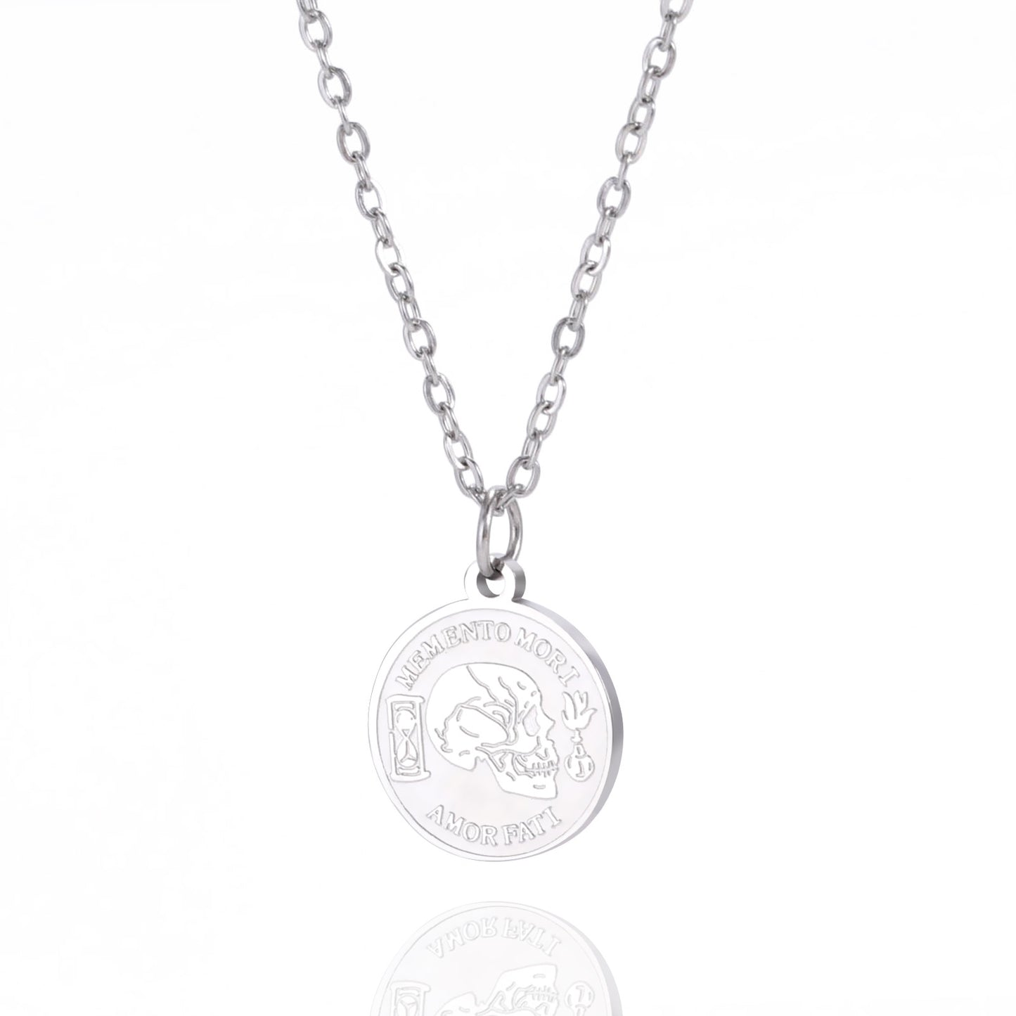Collana teschio titanio rotonda