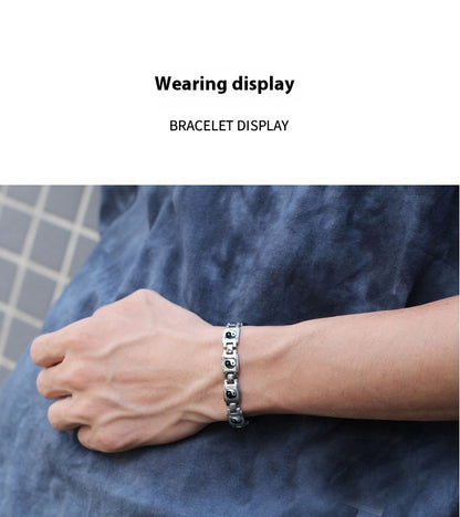 Bracciale acciaio e titanio