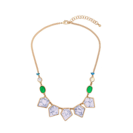 Collana pietra geometrica corta