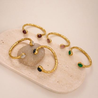 Bracciale titanio oro zircone