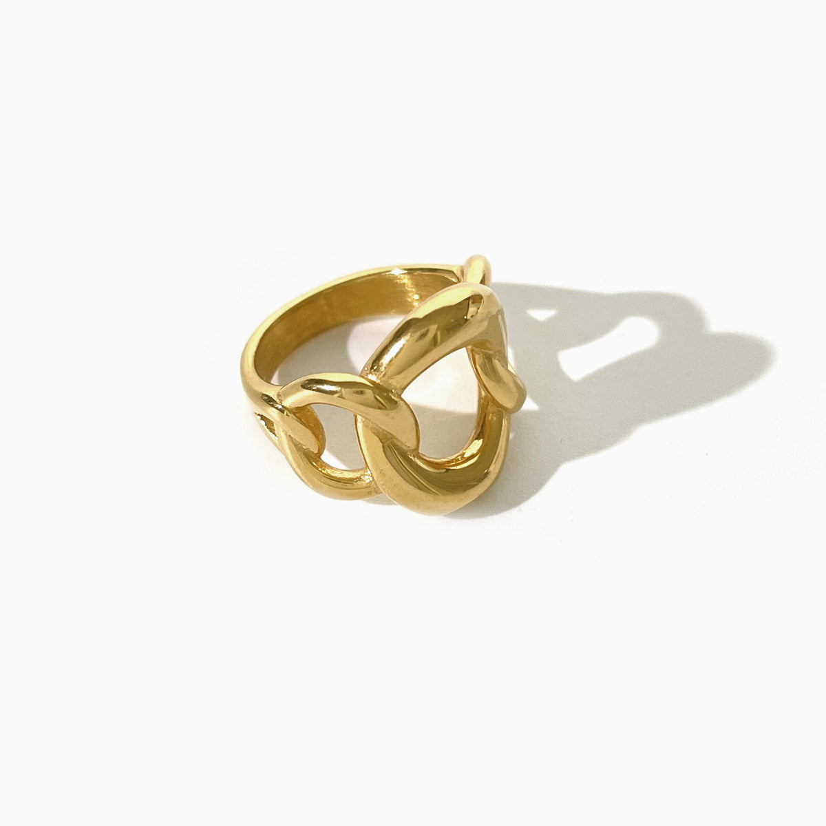 Anello catena spessa dorata