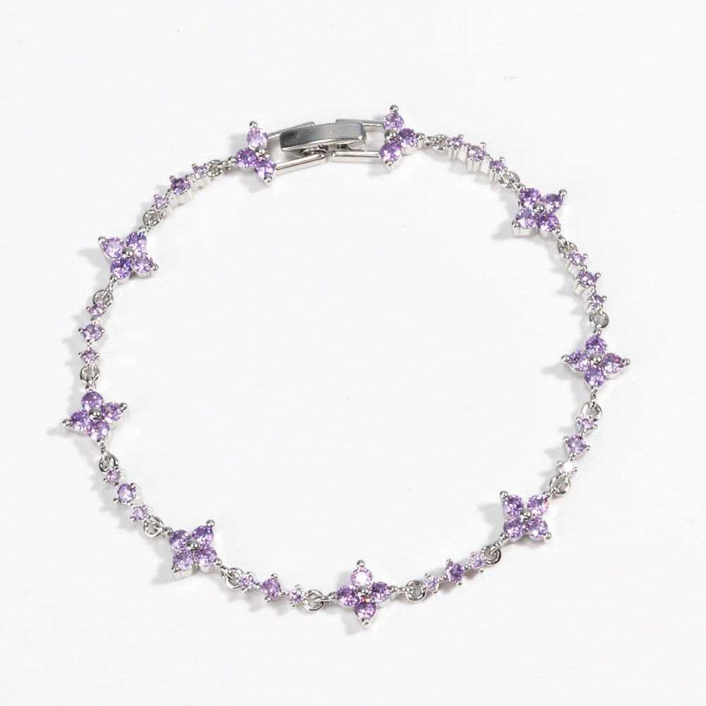 Bracciale quadrifoglio con nodo