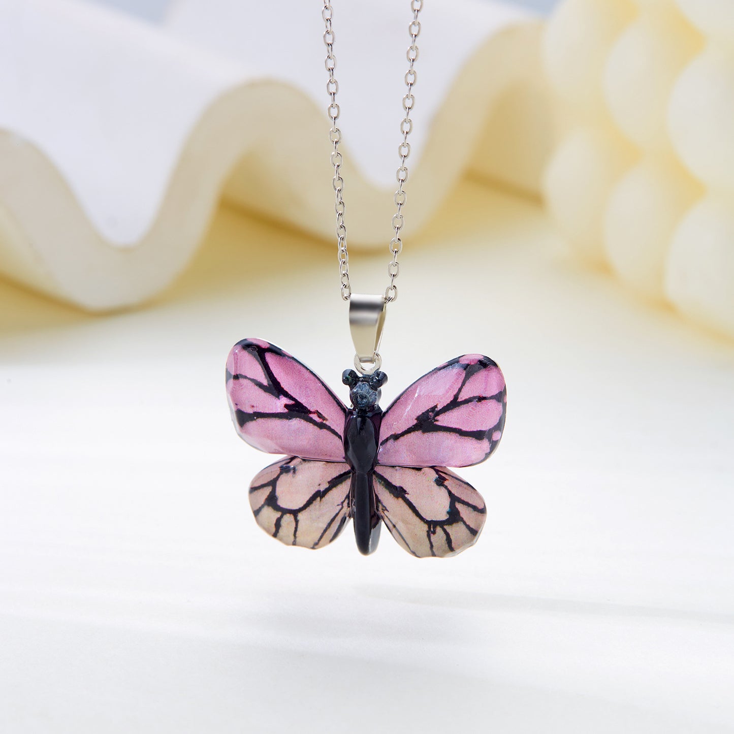 Collana farfalla retrò multicolore