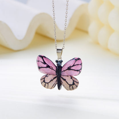 Collana farfalla retrò multicolore