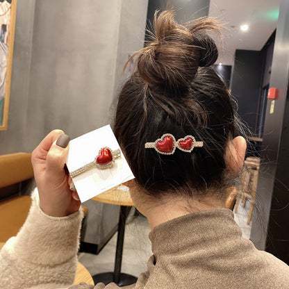 Fermaglio capelli cuore rosso