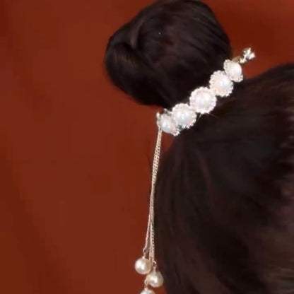 Fermaglio capelli perle strass