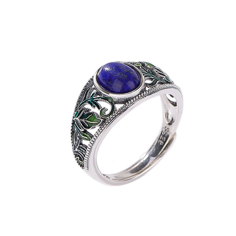 Anello foglia lapislazzuli